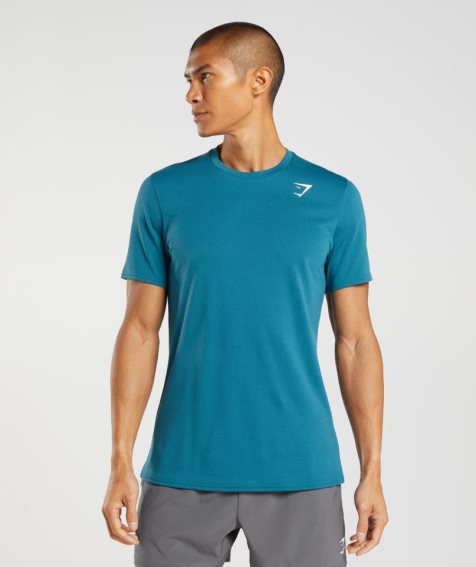 Men's Gymshark Arrival T-Shirts Blue | CA 5031D8